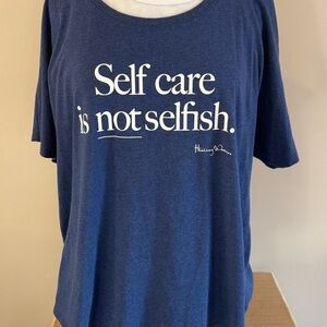Navy "Self care is not selfish." Graphic Tee